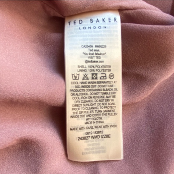 Ted Baker Izziie Mix Polka Dot Midi Dress in Dusky Pink Sz 1 Sz 4 - Picture 15 of 16